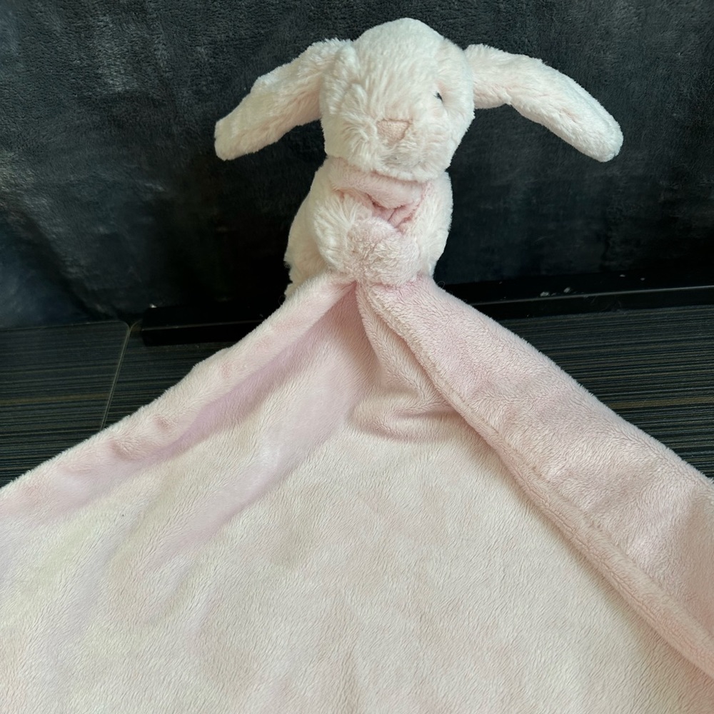 Jellycat Bashful Bunny Plush Security Blanket Baby Lovey PINK Easter Stuffed